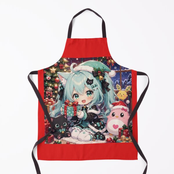 Item preview, Anime Christmas Girl Mint – Kawaii Holiday Design with Presents designed and sold by Revyra.