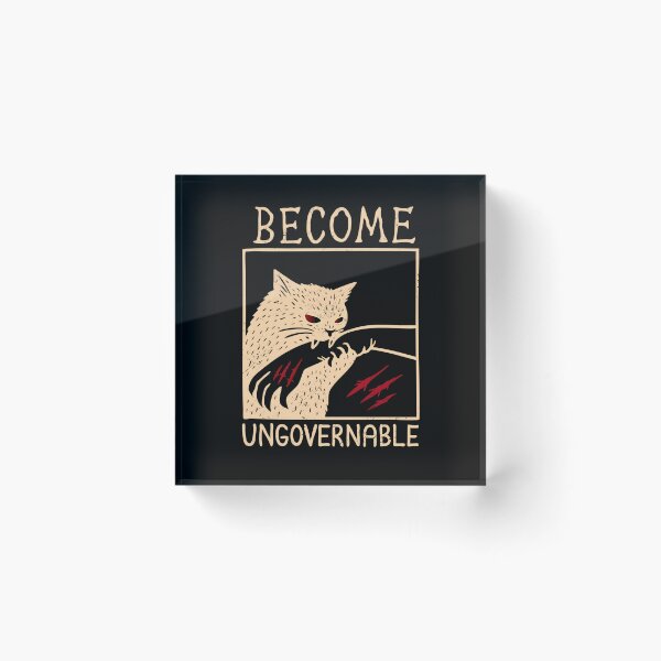 Item preview, Become Ungovernable - Black Cat Biting Hand Funny Meme designed and sold by Rahamkshop.