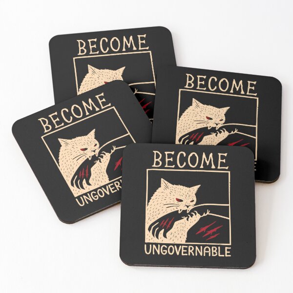 Item preview, Become Ungovernable - Black Cat Biting Hand Funny Meme designed and sold by Rahamkshop.
