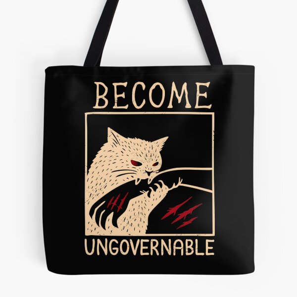 Item preview, Become Ungovernable - Black Cat Biting Hand Funny Meme designed and sold by Rahamkshop.