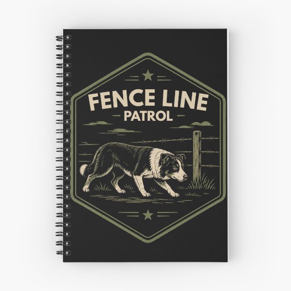 Item preview, Fence Line Patrol English Shepherd Vintage Farm Dog Ranch Badge designed and sold by RusticMeadow.