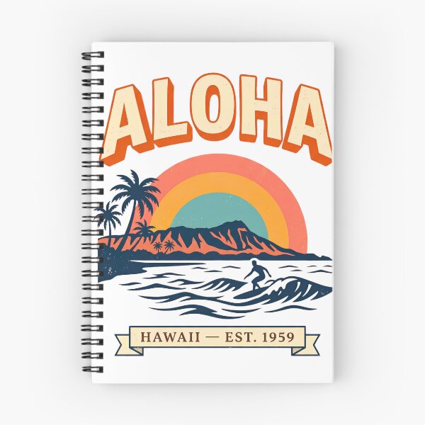 Item preview, Classic Hawaiian Surf Culture Retro Mountain Sunset designed and sold by BumbleBloom7.