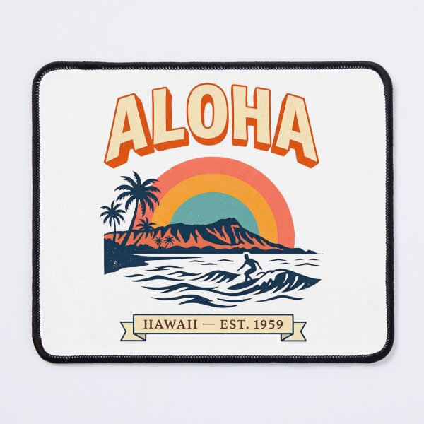 Item preview, Classic Hawaiian Surf Culture Retro Mountain Sunset designed and sold by BumbleBloom7.