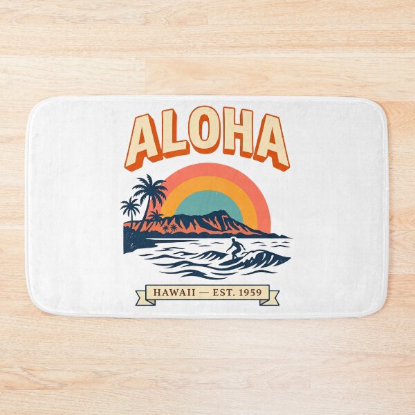 Item preview, Classic Hawaiian Surf Culture Retro Mountain Sunset designed and sold by BumbleBloom7.
