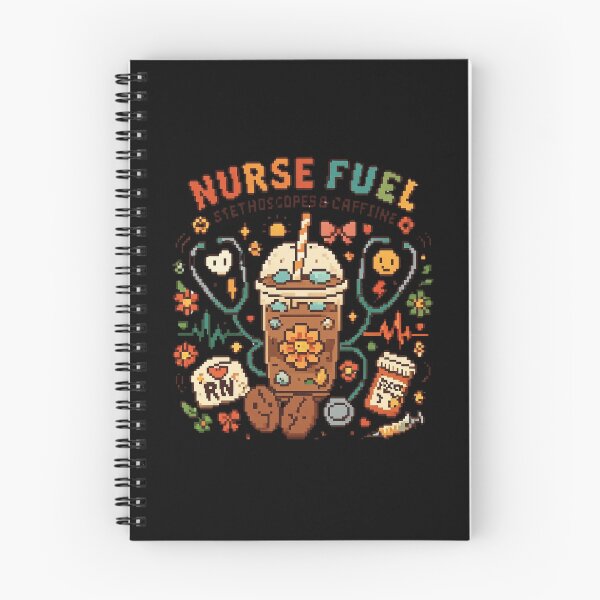 Item preview, Retro Pixel Art Nurse Fuel Stethoscopes and Caffeine Iced Coffee designed and sold by PACS0011.