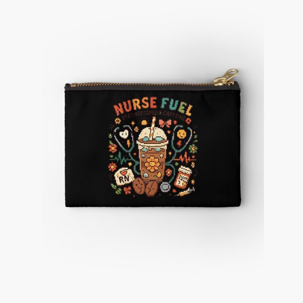Item preview, Retro Pixel Art Nurse Fuel Stethoscopes and Caffeine Iced Coffee designed and sold by PACS0011.