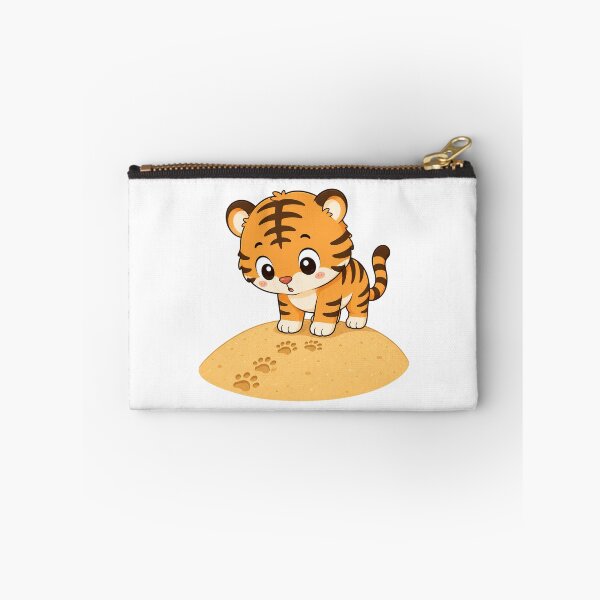 Item preview, Cute Tiger Following Paw Prints Kawaii Cartoon Desert Design designed and sold by Seculinator.