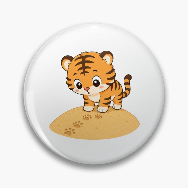 Item preview, Cute Tiger Following Paw Prints Kawaii Cartoon Desert Design designed and sold by Seculinator.