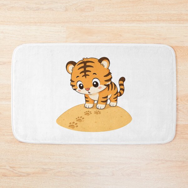 Item preview, Cute Tiger Following Paw Prints Kawaii Cartoon Desert Design designed and sold by Seculinator.