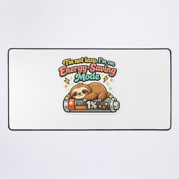 Item preview, I'm Not Lazy I'm on Energy-Saving Mode – Sleeping Sloth on Low Battery designed and sold by Shirtastically.