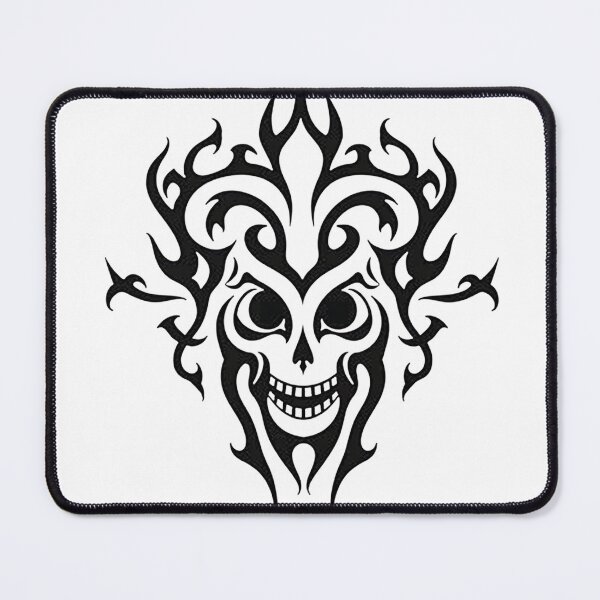 Item preview, Bold Tribal Skull Tattoo Flash - Pure Linework Design designed and sold by Qubivibe.