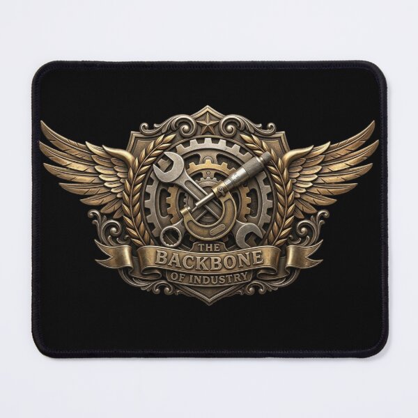 Item preview, The Backbone of Industry Machinist Engineer Mechanic Industrial Badge Design designed and sold by thoughtswear.