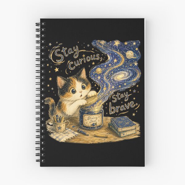 Item preview, Stay Curious Stay Brave | Cat Explorer Adventure designed and sold by Spark Cottage.