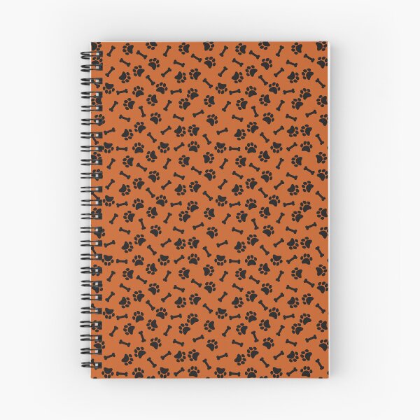Item preview, Burnt Orange And Black Dog Paw And Bone Pattern designed and sold by pattern-archive.