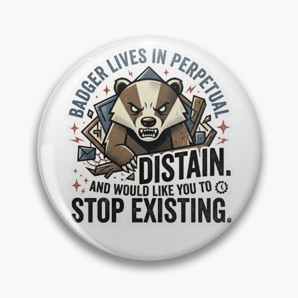 Item preview, Perpetual Disdain - Angry Badger Retro Typography Humor designed and sold by 0Zetgest.