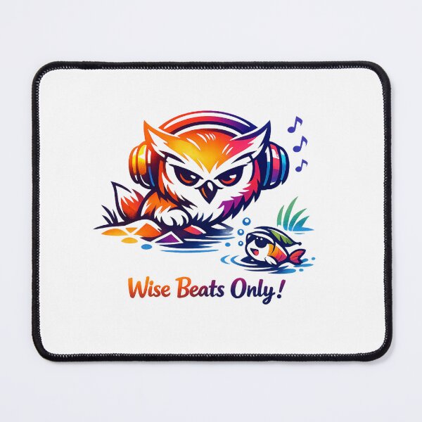 Item preview, Gradient‑Stroke Owl Art – “Wise Beats Only” Modern Animal Illustration designed and sold by EdgeSphere.