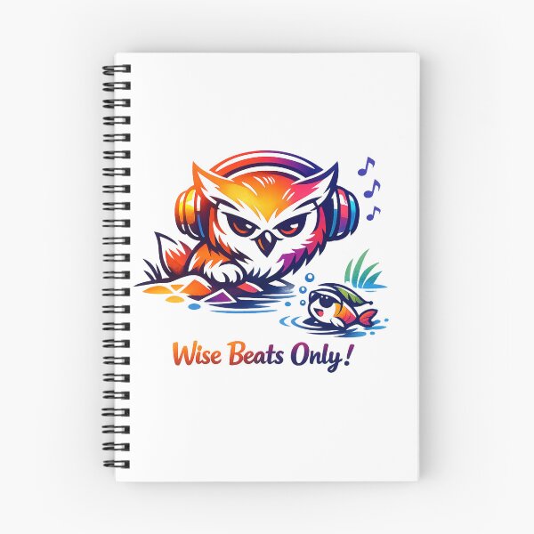 Item preview, Gradient‑Stroke Owl Art – “Wise Beats Only” Modern Animal Illustration designed and sold by EdgeSphere.