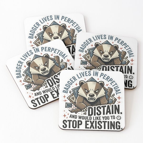 Item preview, Perpetual Disdain - Angry Badger Retro Typography Humor designed and sold by 0Zetgest.