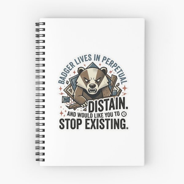 Item preview, Perpetual Disdain - Angry Badger Retro Typography Humor designed and sold by 0Zetgest.