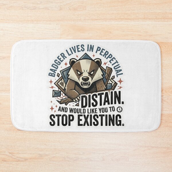 Item preview, Perpetual Disdain - Angry Badger Retro Typography Humor designed and sold by 0Zetgest.