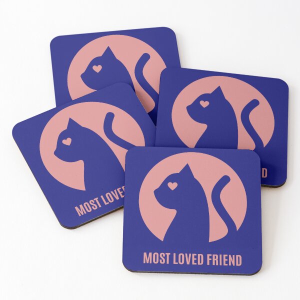 Item preview, Most Loved Friend Cat T-Shirt Minimalist Cat Lover Gift Cat Mom Graphic Tee designed and sold by oonproducts.