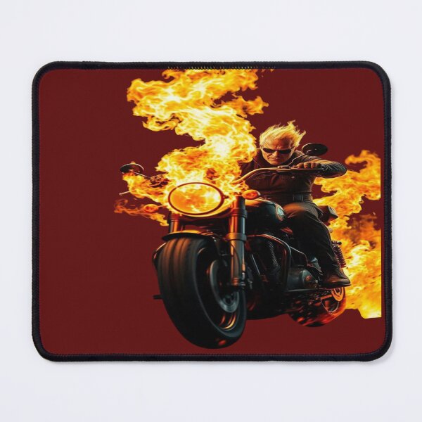 Item preview, The Legendary Hell's Veteran Biker on Fire - Badass Biker with Hellfire Flames and Sunglasses designed and sold by RAYBIL.