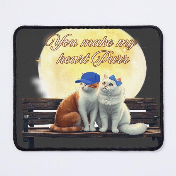 Item preview, Romantic Cats on Bench You Make My Heart Purr designed and sold by hoodiehood.