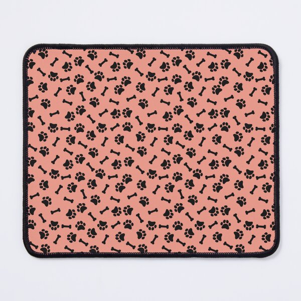 Item preview, Coral And Black Dog Paw And Bone Pattern designed and sold by pattern-archive.