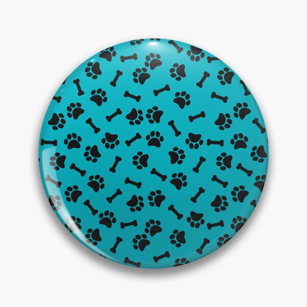 Item preview, Cyan And Black Dog Paw And Bone Pattern designed and sold by pattern-archive.