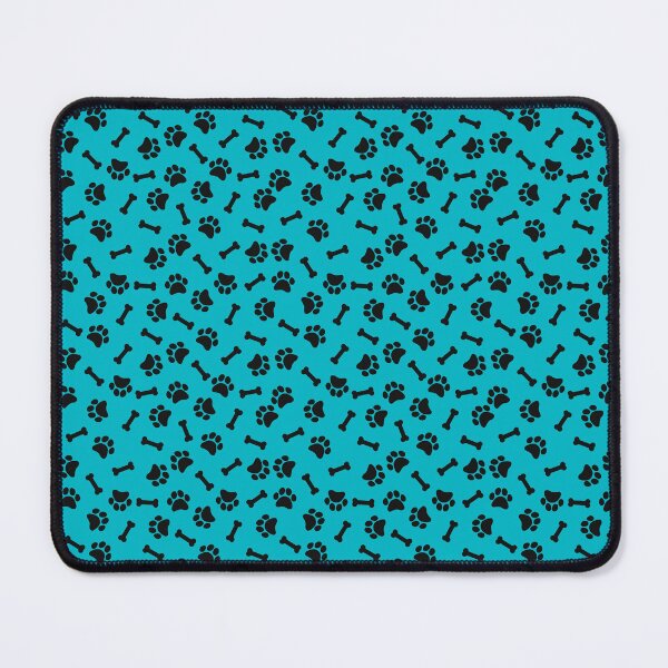 Item preview, Cyan And Black Dog Paw And Bone Pattern designed and sold by pattern-archive.