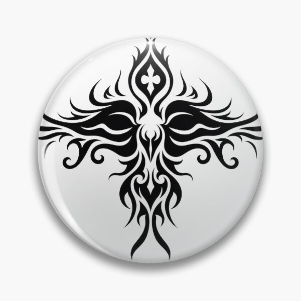 Item preview, Bold Raven Tribal Tattoo Flash Design - Symmetrical Mandala Line Art designed and sold by Qubivibe.