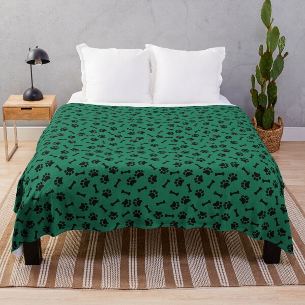 Item preview, Green And Black Dog Paw And Bone Pattern designed and sold by pattern-archive.