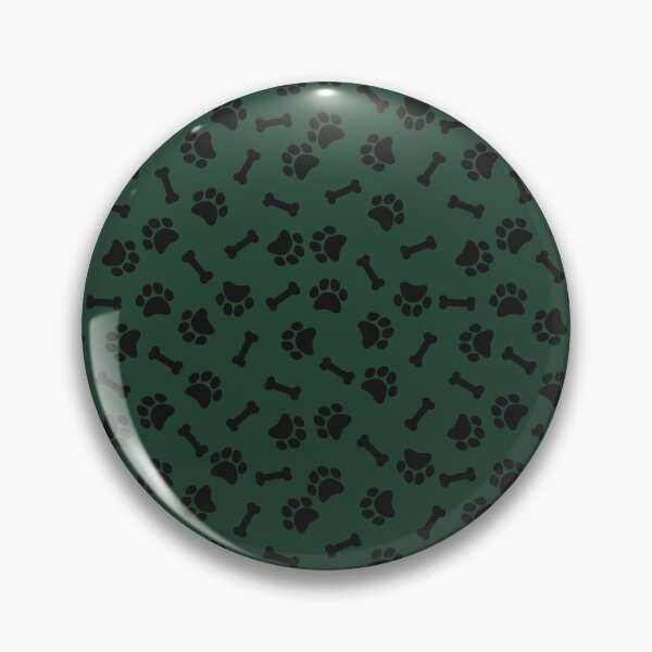 Item preview, Forest Green And Black Dog Paw And Bone Pattern designed and sold by pattern-archive.