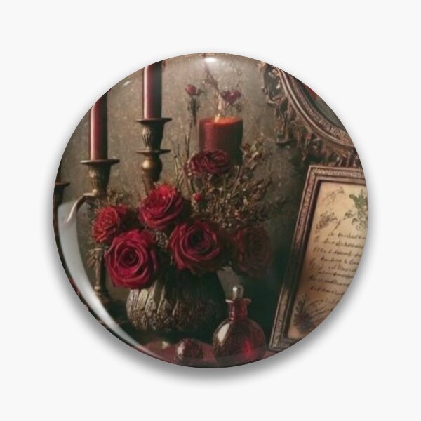 Item preview, Dark Academia Gothic Alchemist Desk with Red Roses and Candles designed and sold by Hey! your search is end here.
