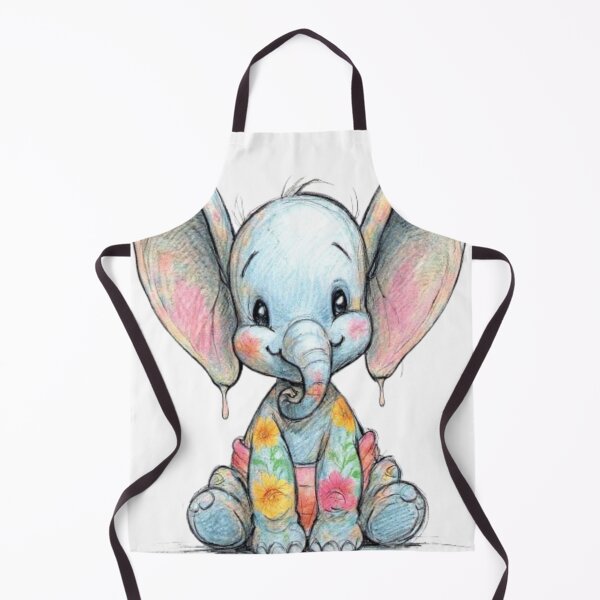 Item preview, Cute baby elephant with colorful flowers designed and sold by norachiang.