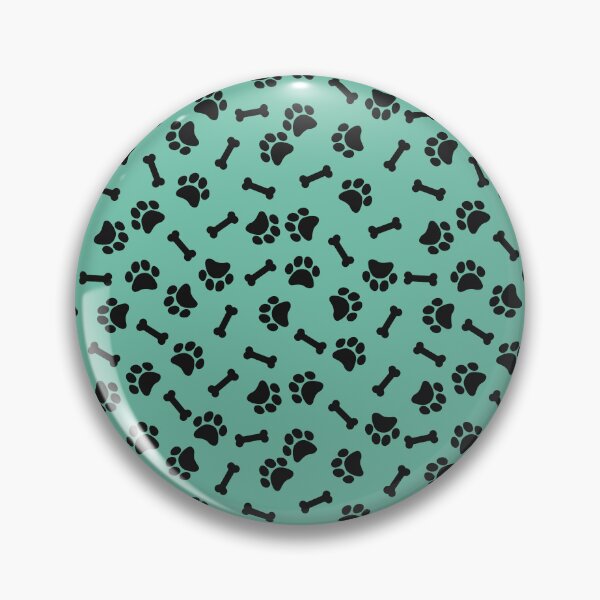 Item preview, Pastel Green And Black Dog Paw And Bone Pattern designed and sold by pattern-archive.