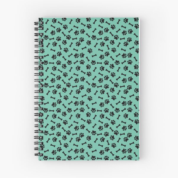 Item preview, Pastel Green And Black Dog Paw And Bone Pattern designed and sold by pattern-archive.