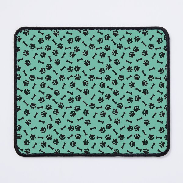 Item preview, Pastel Green And Black Dog Paw And Bone Pattern designed and sold by pattern-archive.