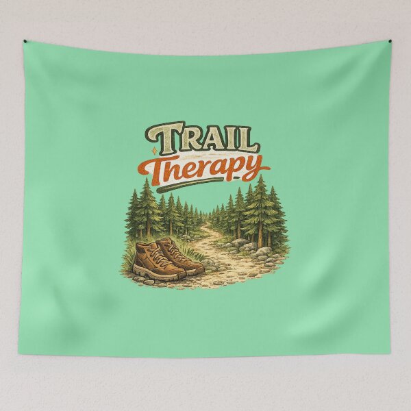 Item preview, Trail Therapy – Cozy Forest Hiking Hand-Drawn Outdoor Illustration designed and sold by RosalesArts.