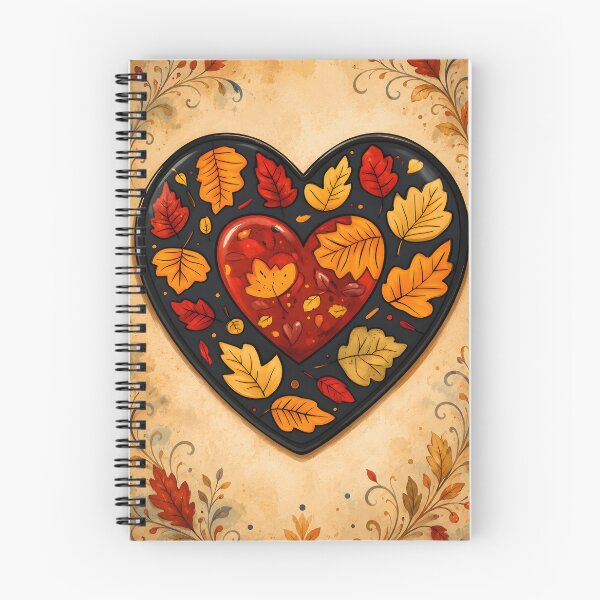 Item preview, Hearts 16 - Autumn Leaf Heart Vintage Art designed and sold by NikaNavi.
