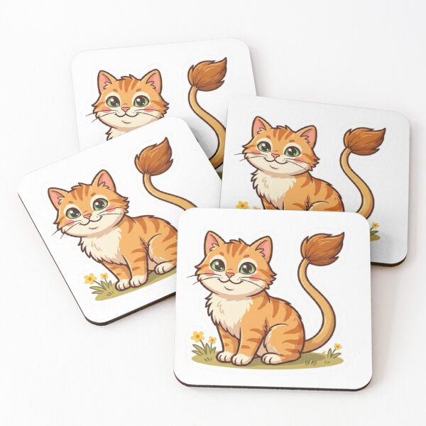 Item preview, Cute Orange Tabby Cat Sticker | Kawaii Ginger Kitty Cartoon with Big Green Eyes designed and sold by PrintforDesign.