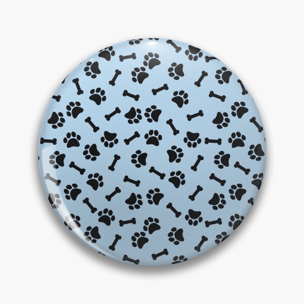 Item preview, Ice Blue And Black Dog Paw And Bone Pattern designed and sold by pattern-archive.