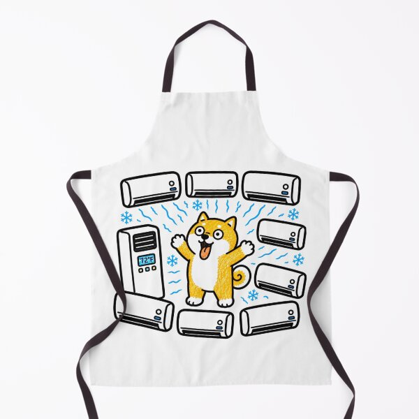 Item preview, Happy Shiba Inu Surrounded by Air Conditioners Funny Summer Cooling Kawaii Dog Illustration designed and sold by Tiny Paw by jojojo Studio.