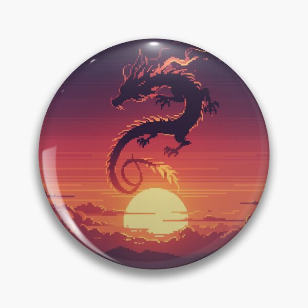 Item preview, Eastern Dragon Sunset 32-bit pixel design designed and sold by NijiWorld.