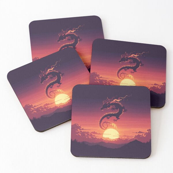Item preview, Eastern Dragon Sunset 32-bit pixel design designed and sold by NijiWorld.