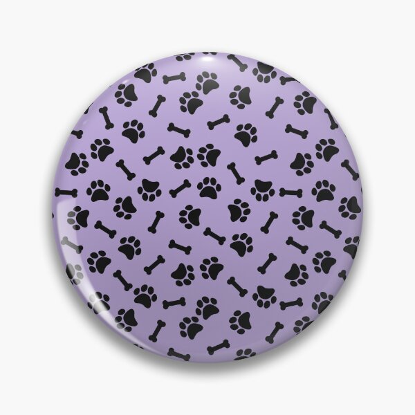 Item preview, Lilac And Black Dog Paw And Bone Pattern designed and sold by pattern-archive.