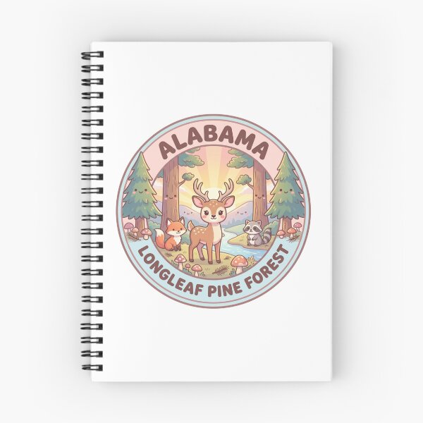 Item preview, Alabama Longleaf Pine Forest Cute Woodland Animals Kids Badge designed and sold by CKaracaCrafted.