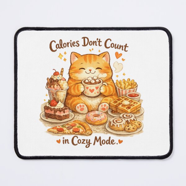 Item preview, Calories Don't Count in Cozy Mode | Cute Cozy Cat designed and sold by Spark Cottage.
