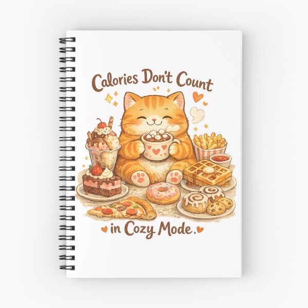 Item preview, Calories Don't Count in Cozy Mode | Cute Cozy Cat designed and sold by Spark Cottage.