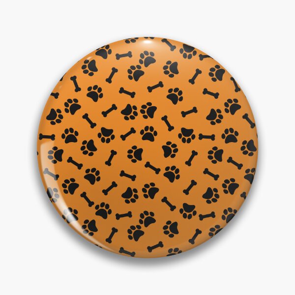 Item preview, Orange And Black Dog Paw And Bone Pattern designed and sold by pattern-archive.